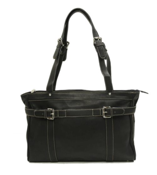 Piel Leather Belted Computer Tote