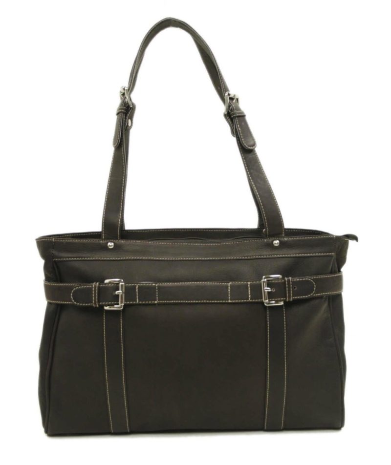 Piel Leather Belted Computer Tote