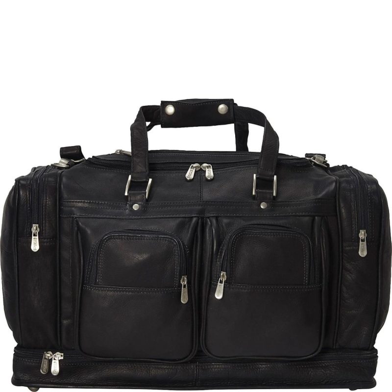 Piel Leather False Bottom Duffel Bag