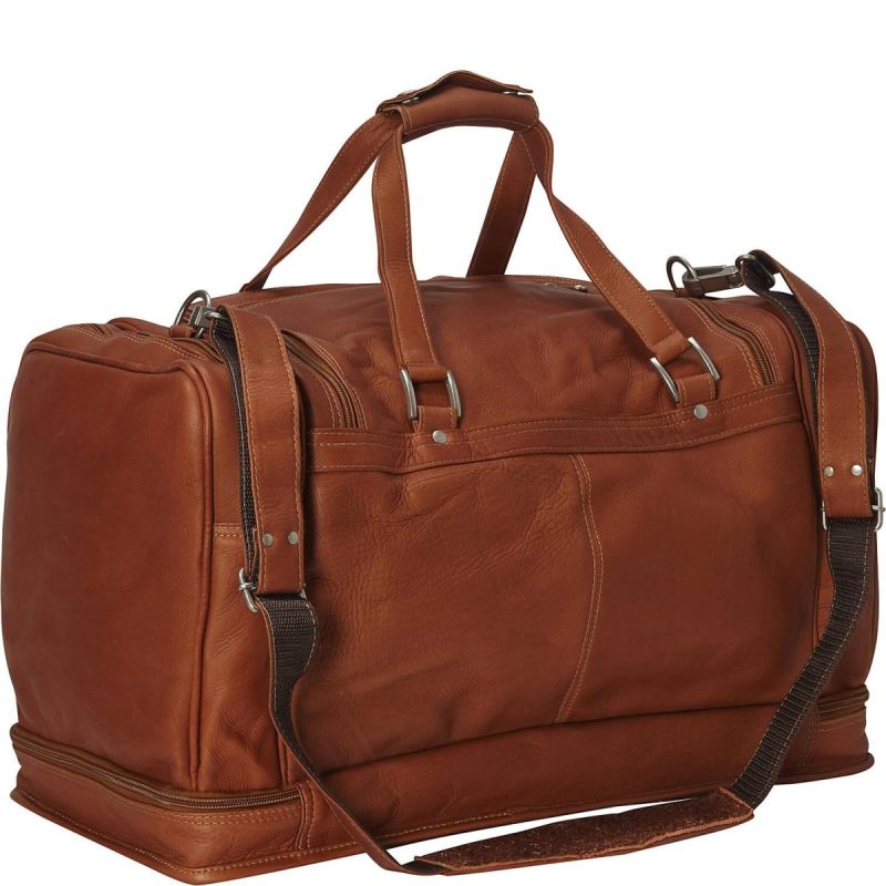 Piel Leather False Bottom Duffel Bag 6