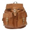 Piel Leather Large Buckle-Flap Backpack