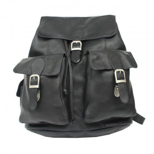 Piel Leather Large Buckle-Flap Backpack