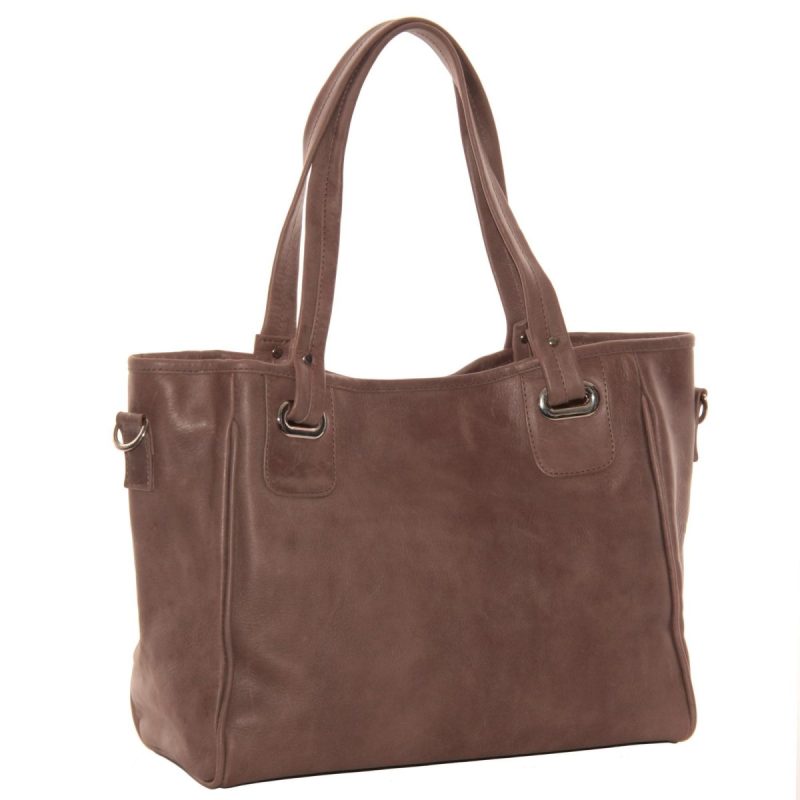 Piel Leather Open Tote Bag