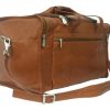 Piel Leather Travel Duffel with Side Pockets