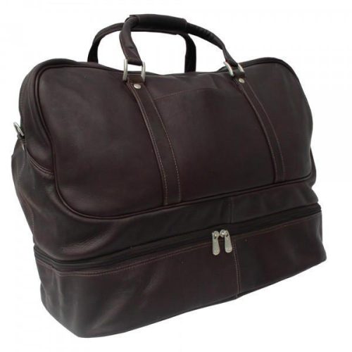 piel leather false bottom sports bag 4