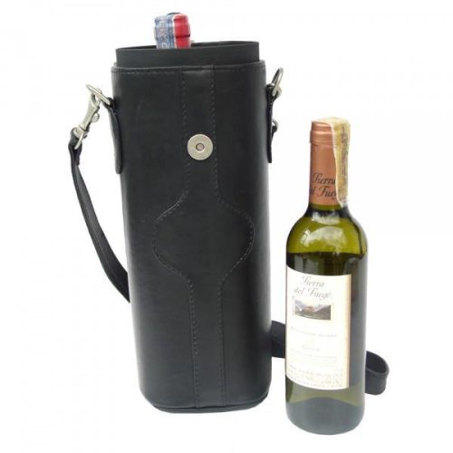 piel leather single deluxe wine carrier 6