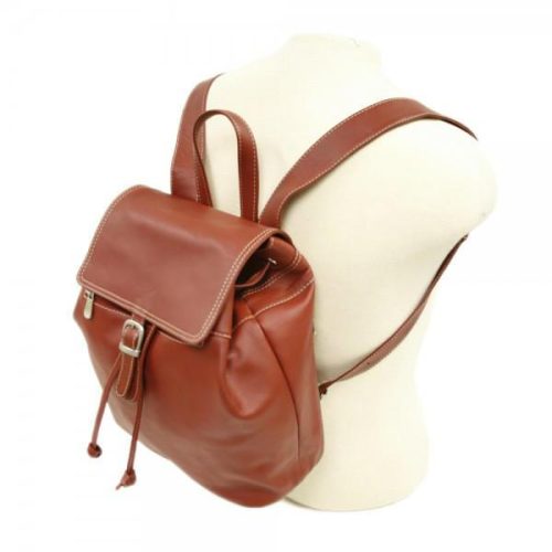 piel leather top flap drawstring backpack 7