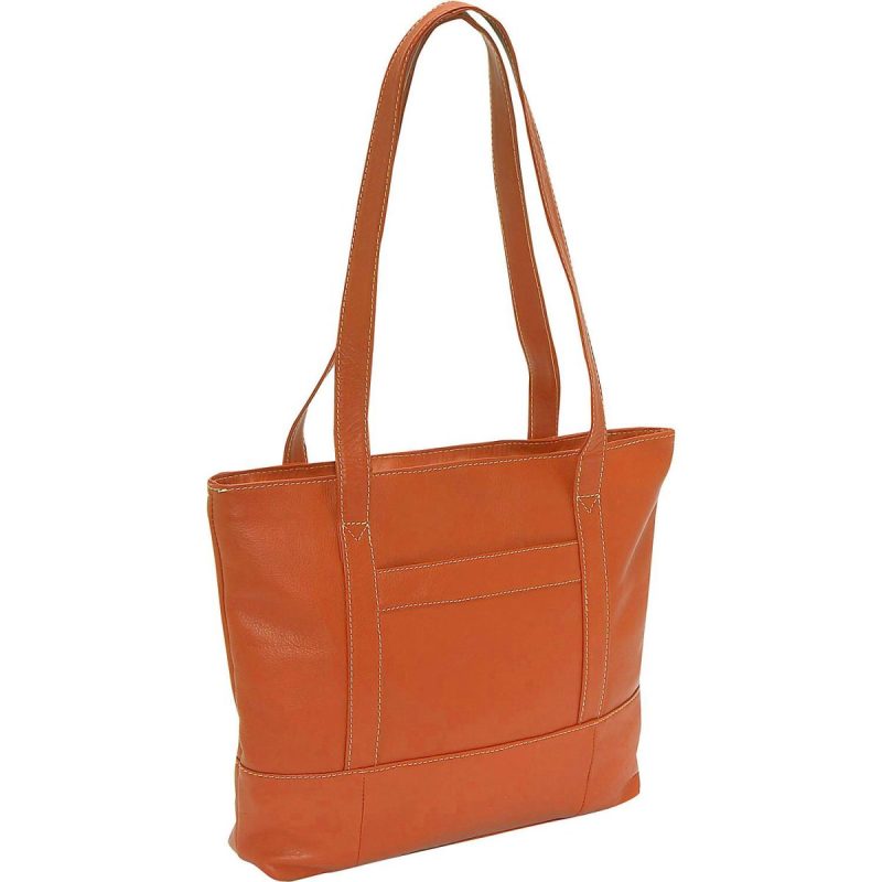 piel leather top zip tote 7